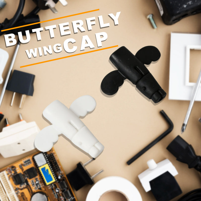 Butterfly-Wing-Nuts-4 Silicone Data Cable Protector – Angel 2-in-1 Cord Saver & Storage Tool - Image 1